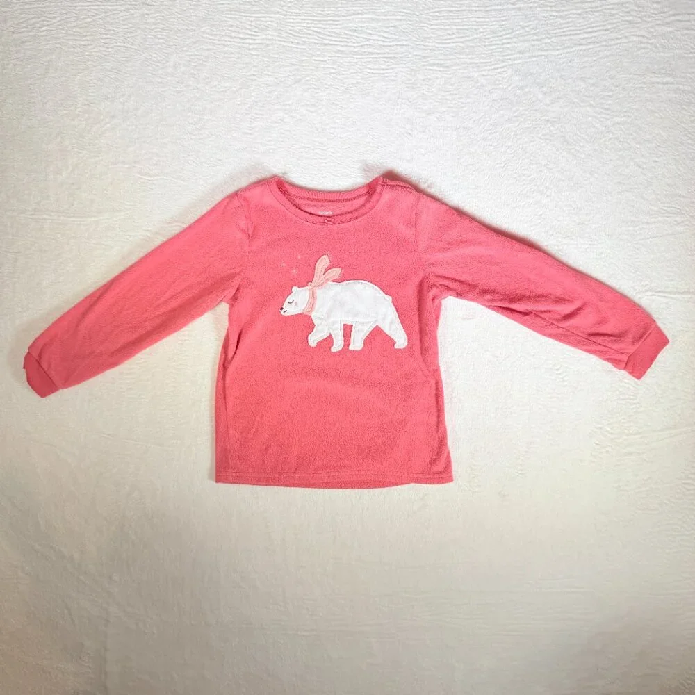 Carter's Girls' 4-Piece Polar Bear Pajama Set 6/6A for Fall & Winter One Fleece - Picture 6 of 13